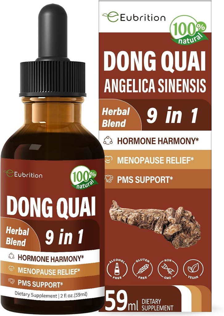 Teinture à base de plantes, extrait avec Dong Quai, pour Hormone Harmony, Ménopause Relief & PMS Support. 6 oz-(Apple Flavor)