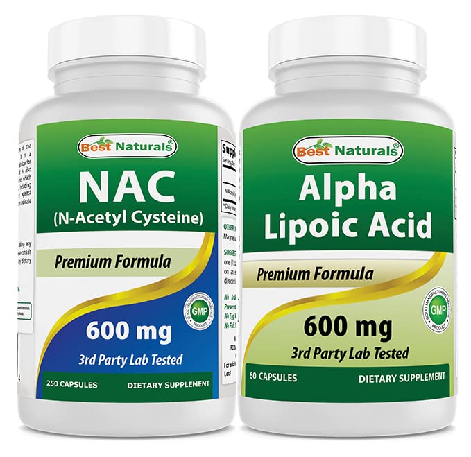 Meilleurs naturels NAC 600 mg et acide lipoïque alpha 600 mg