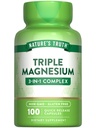 Nature's Truth Triple Magnésium Complex Supplément de 100 Capsules de Magnésium Oxyde, Citrate et Aspartate