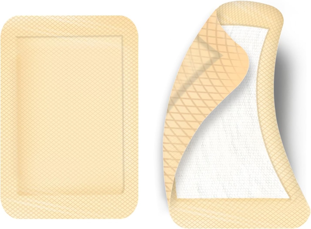 50pcs große Adhesive Bandagen 4 x 3 Zoll Elastische Adhesive Wound Dressing Bandage Großes Wound Erste Hilfe Bandagen, Hautfarbe