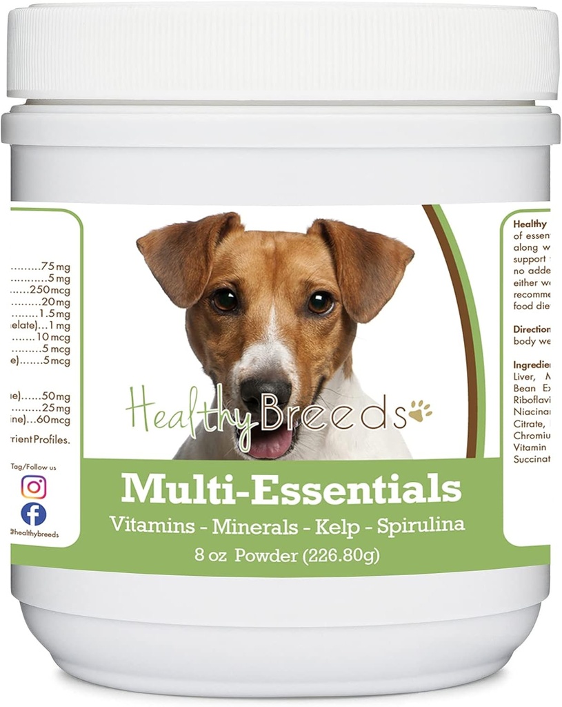 Gesunde Rassen Jack Russell Terrier Multi-Essentials Pulver für Hunde - eine ideale Ergänzung von Vitaminen, Mineralien und Antioxidantien für Ihren Hund - 8 oz