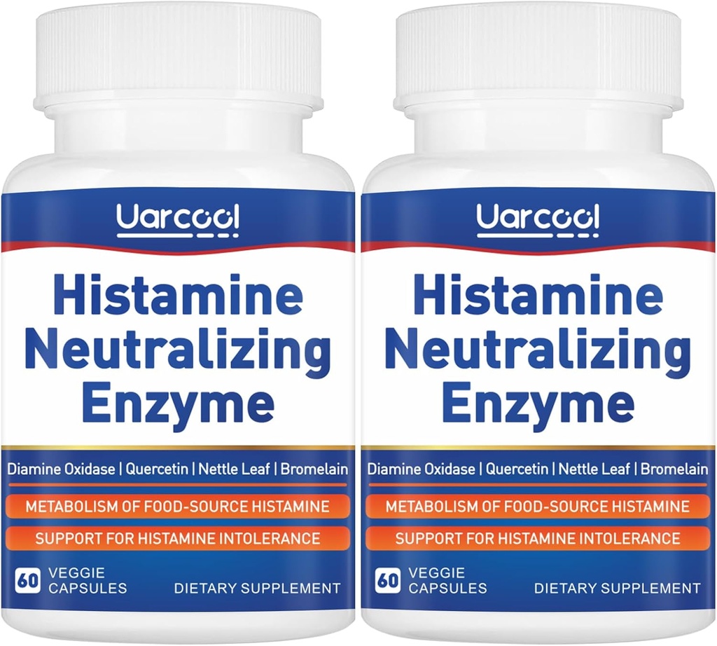 DAO Enzym Supplement Histamin Diamine Oxidase Supplement für glatte Verdauung - Made in USA - 60 Softgels (2 Flaschen)