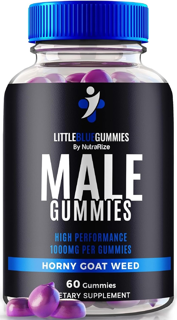 Little Blue Gummies für Herren, Premium Male Supplement for Daily Nutrition, LittleBlue Gummy, All-Natural Multivitamin für Spitzenleistung und Gesamtgesundheit, Offizielle Bewertungen (60 Gummi)