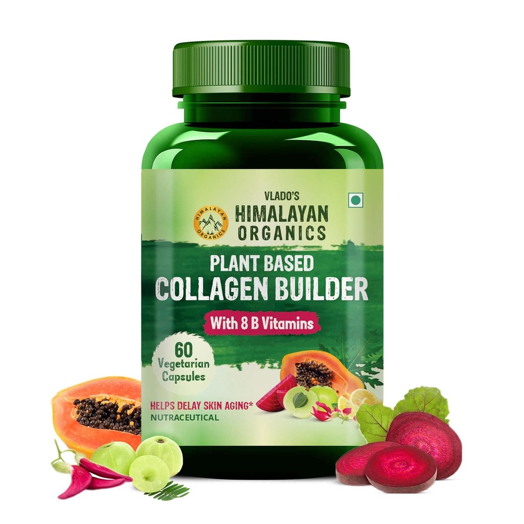Himalayan Organics Bio Collagen Builder für Haar und Haut mit Biotin & Vitamin C (60 Kapseln)