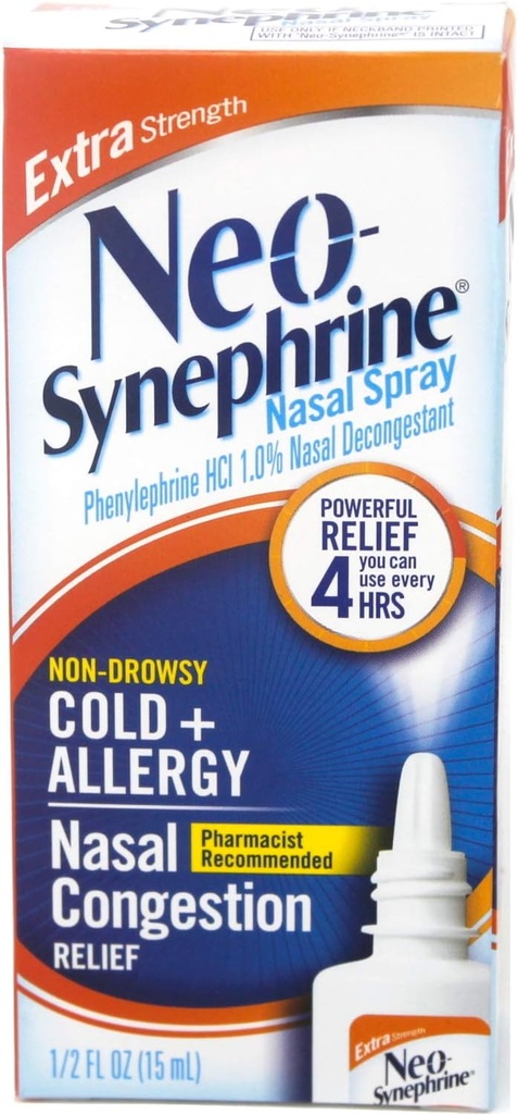 Spray nasal néo-synéphrine, formule extra-résistance, 0.50 onces chacun (paquet de valeur de 3)