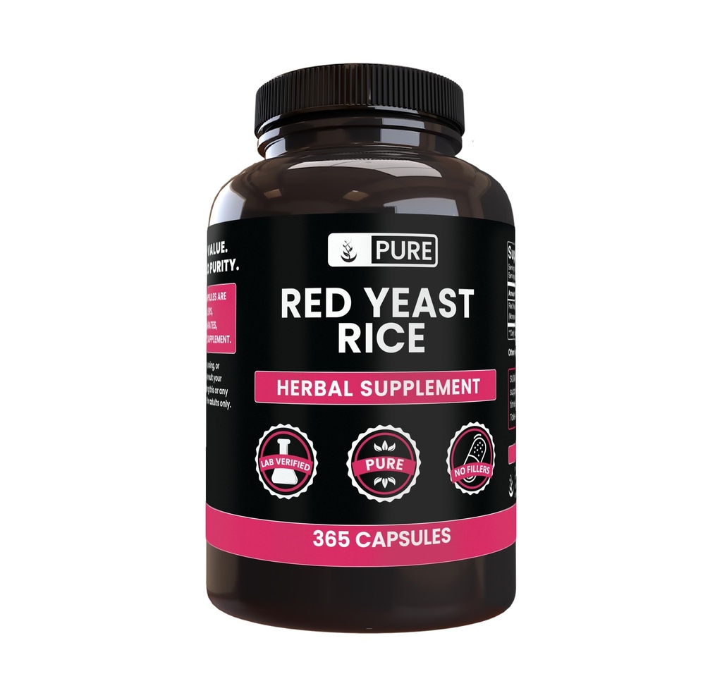 PURE ORIGINAL INGREDIENTS Red Yeast Rice (365 Kapseln) Kein Magnesium oder Reisfüller, Immer rein, Lab Verifiziert