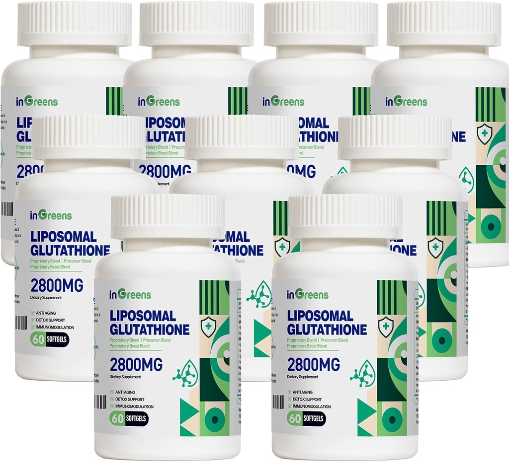 2800 MG Liposomal Glutathione Softgels, Max Absorption, Aktive Form L Glutathione-Reduktase, Leistungsstarkes Antioxidans, Health Aging, 60 Softgels