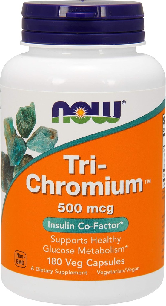 NOW Foods - Tri-Chromium 500 mcg. - 180 Vegetarische Kapseln