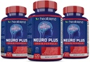 Neuro Plus Brain & Focus Formel - Brain Booster Supplement, unterstützt Psychische Klarheit & Fokus - verbessert Konzentration & Mentale Energie – 120 Kapseln (3 Pack)