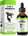 Probiotic for Dogs, Natural 3 in 1 Hund Probiotic Drops hilft, die Durchfall, unterstützt Gut Gesundheit, juckende Haut, Allergien, Immunität, Verdauungsenzym für Hundeergänzung, Bacon Flavor - 60ml / 2 fl.oz