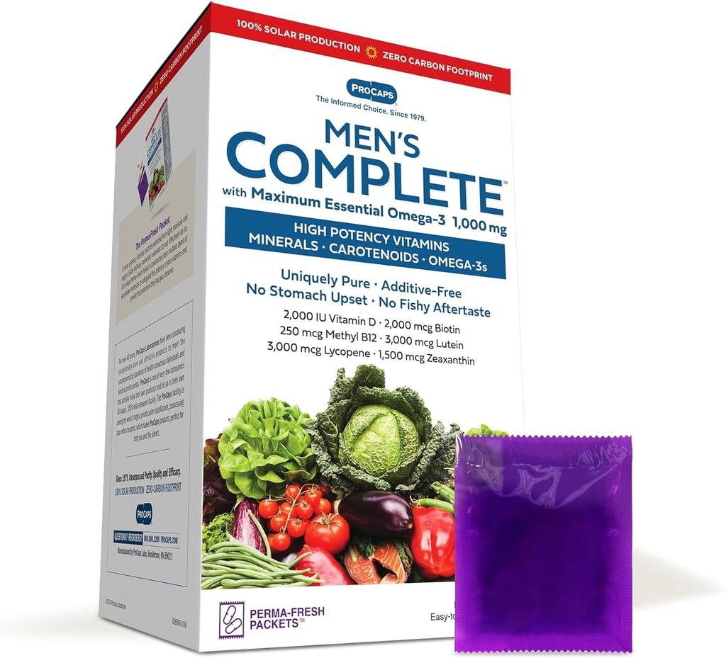 ANDREW LESSMAN Multivitamin-Men's Complete with Maximum Essential Omega-3 1000 mg 30 Packets - 30+ hohe Potenzen aller Nährstoffe, essentielle Vitamine, Mineralien, Carotinoide. Keine Zusatzstoffe