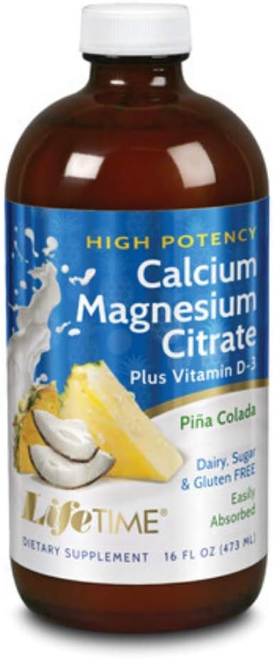 Lebenszeit Cal Mag Citrate Hi-Potency, kein Zucker, Pina Colada | 16 oz