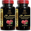 Granatapfel-Extrakt - Granatapfel-Extrakt Polyphenole Ergänzung, Antioxidans Unterstützung, natürliche Granatapfel Pillen, Granatapfel-Polyphenole, Ultra hohe Absorption - 2 Flaschen 120 Kapseln