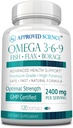 Genehmigte Wissenschaft Omega 3-6-9-2400mg Tägliche Mischung aus Fisch, Flaxseed und Borage Ölen mit Vitamin E - Wellness-Unterstützung - Non-GMO, Mercury-Free - 120 Softgels - 2 Monate Versorgung