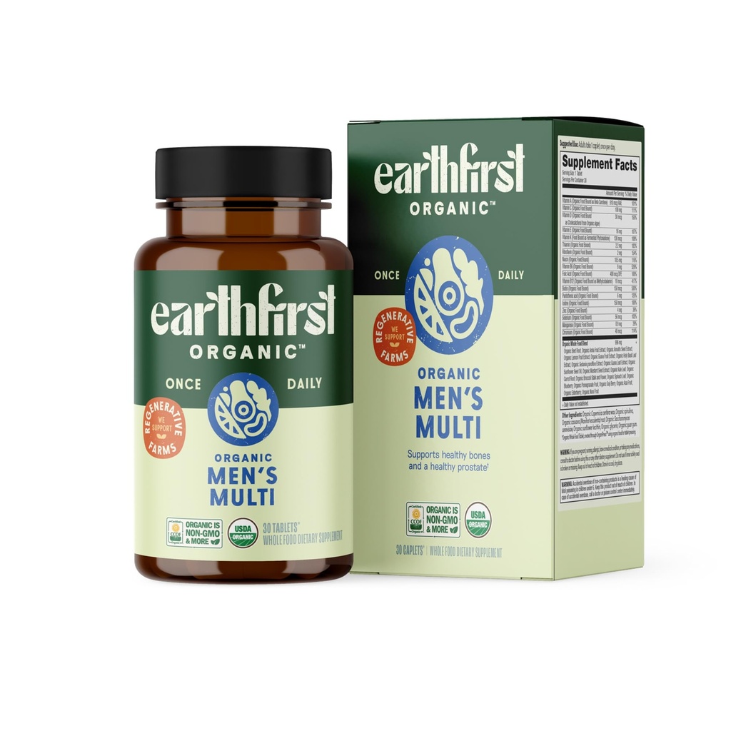 Multi Einmal täglich, Ganz-Food Multivitamin mit 19 Vitaminen & Minerals für Energie, Herz, Knochenstärke, Prostata & Immununterstützung, Vegan, Non-GMO, 30 Count