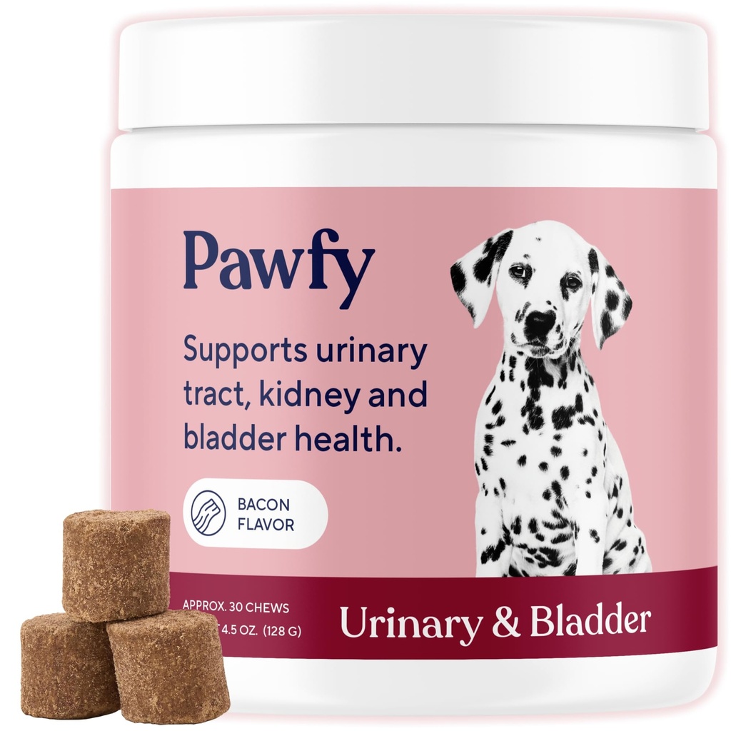 Pawfy Dog UTI Supplement | Cranberry & D-Mannose für Urinary Tract & Bladder Health | Ideal für Senior Dogs | Urinary Tract Infection Control | Dog Vitamins and Supplements - 30 Chews