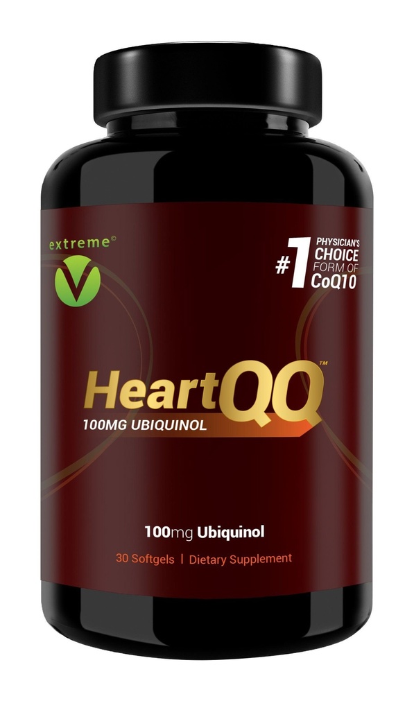 HeartQQ High Absorption Ubiquinol (QH), CoQ10 actif 300% Grande Absorption, 1 Forme recommandée de CoQ10. 100mg d'Ubiquinol (softgels végétariens)