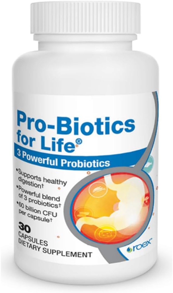 Roex Vitamine | Probiotics for Life | Gut Health | Verdauungsunterstützung |Vegetable Capsules | 30 Count