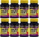 Mason Vitamins Folsäure B-6 & B12 Herzgesundheit Formel 90 Tabletten pro Flaschenpackung von 8 insgesamt 720 Tabletten