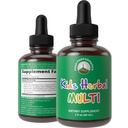 Kinder Vitamine von Kräutern. Liquid Kids Kräuter Multivitamin. Kein Bitter Geschmack. Zuckerfrei 14-in-1 Vegan Ergänzung Tropfen für Kleinkinder, Kinder, Teens. Gemischt in Wasser Sie nicht einmal Geschmack es