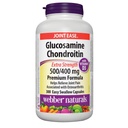 Webber Naturals Glucosamine Chondritine avec vitamine D3, dosage supplémentaire, 500/400 mg, Formule Premium, 300 Capsules faciles à avaler