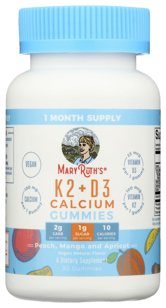 Mary Ruth'S Vitamin K2 & D3 + Calciumgummis, 30 Ct