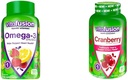 Vitafusion Omega-3 Heart Health Gummy Vitamine mit Cranberry Gummis für Frauen, 120 Count Omega 3 EPA/DHA Berry Lemonade und 60 Count 500mg Cranberry Juice Konzentrat pro Servieren