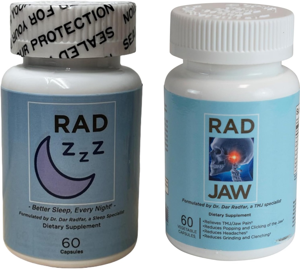 Rad ZZ Rad Jaw Bundle Natural Rest Aid and TMJ Relief Supplement, Alleviate Jaw Pain, Reduzieren Teeth Grinding und Clenching, Entwickelt von einem Zahnarzt, Made in USA