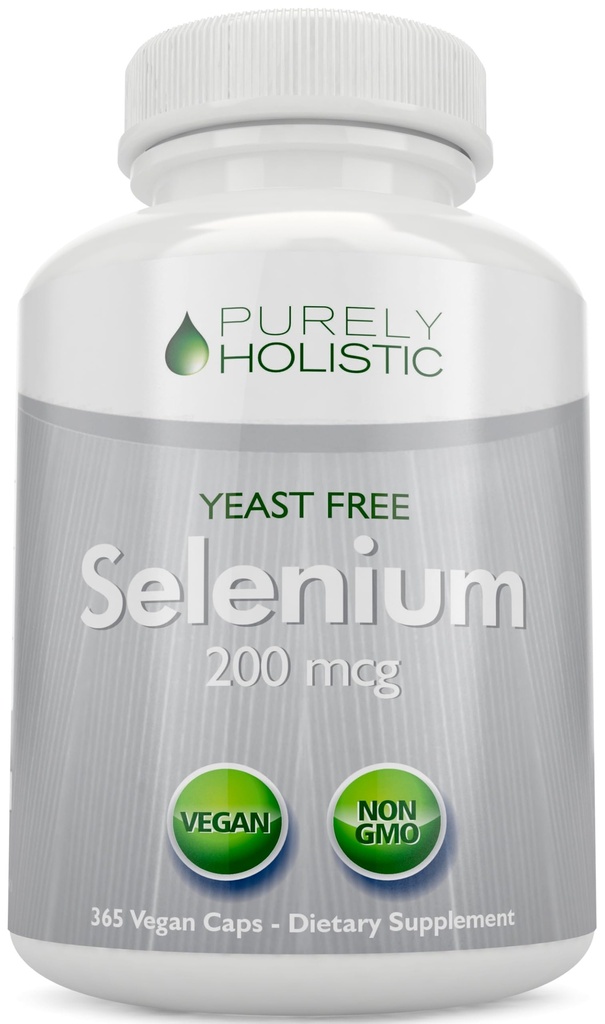 Selen 200mcg - 365 vegane Kapseln nicht Tabletten - Reines & Hefefreies L-Selenomethionin für eine verbesserte Absorption - Schilddrüse, Herz und Immunsystem Unterstützung - Antioxidans Spurenmineral - Made in USA