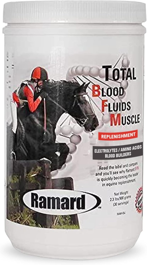 Ramard Muscle Builder & Blood Replenishment for Race Horses - Equine Electrolytes, Blood Builder, Muscle Up, Probiotics - Hochleistungs-Pulver-Ergänzungen - 2,3 lbs Jar (Größe: 2,3 lbs)
