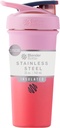 BlenderBottle Sport Sleek Insulated Stainless Steel Shaker Bottle mit Draht Whisk, 25-Ounce, Flamingo Ombre – Protein Shakes & Hydration für Athleten & Fitness Enthusiasten, Easy Mixing, Slim Easy to Hold, hält Getränke kalt, Lockable Lid