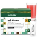 Cureveda Curveda potage à base de biotine 10000 Mg poudre supplément pour unisexe, avantages scalp sain et croissance des cheveux, Pas de sucre ajouté, saveur de grenade naturelle 150 g (paquet de 1) Grow-1