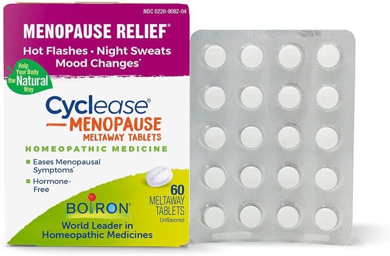 Boiron Cyclease Menopause Tablets für Relief von Hot Flashes, Nachtschwärmen, Irritabilität und Mood Swings - 60 Count