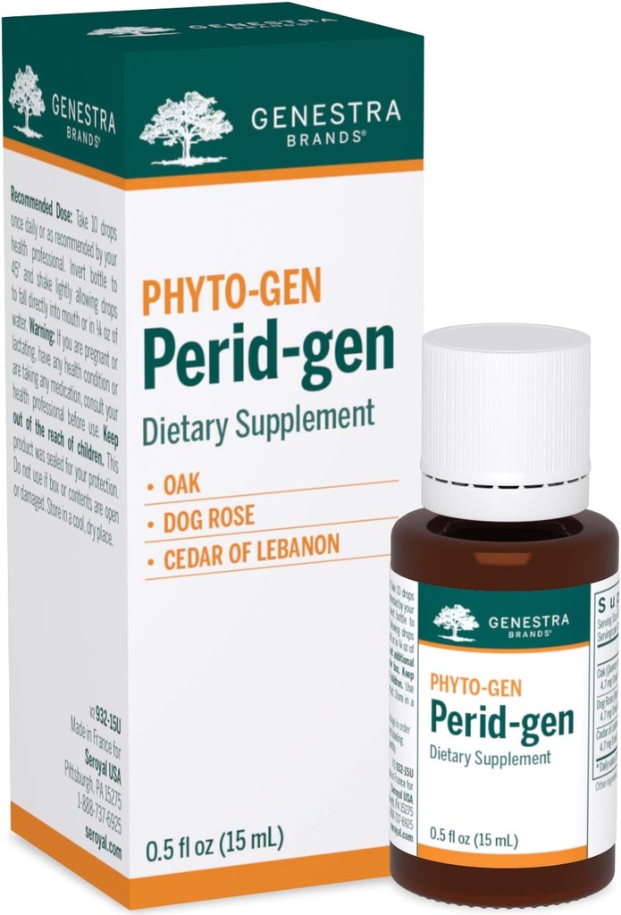 Genestra Marken Perid-gen | Eiche, Hunderose und Zedern von Libanon Kräuterergänzung | 0.5 fl. oz.