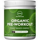 MRM Nutrition Organic Pre-Workout Powder - Women & Men, 150 mg Natural Caffeine & Adaptogens, Pure Energy, Focus & Blood Flow, Vegan, Certified Organic, Non-GMO - 20 Servierungen, Black Cherry Flavors
