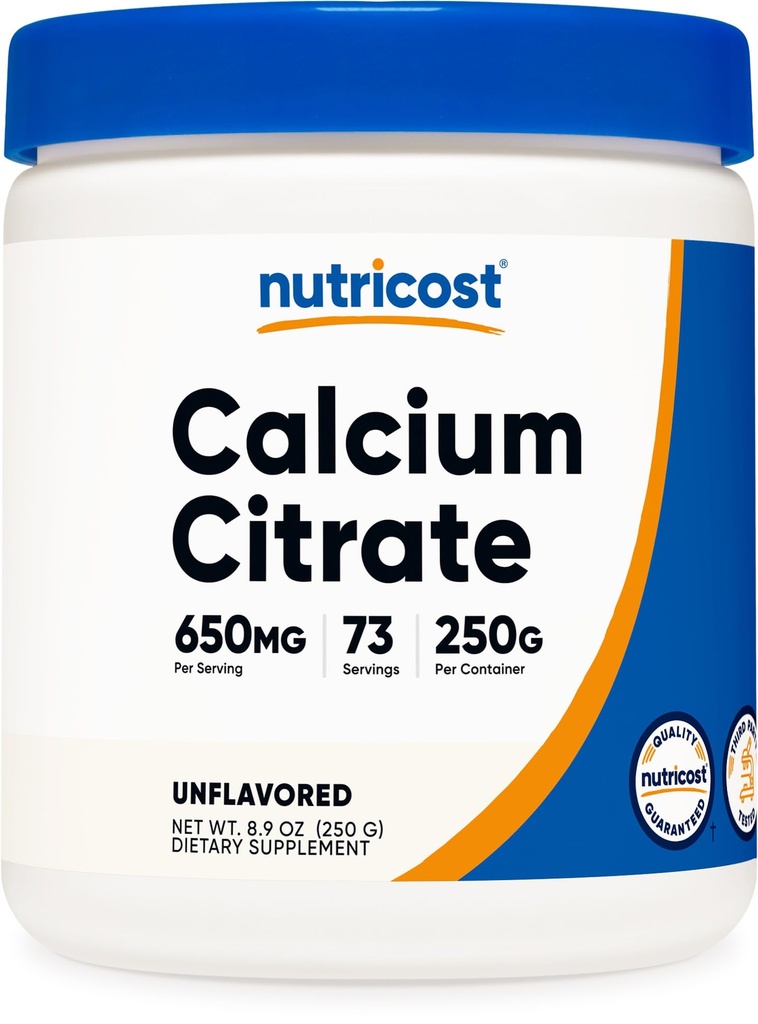 Poudre de citrate de calcium (250 grammes) non aromatisée
