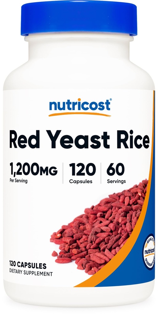 Nutricost Red Yeast Rice 1200mg, 120 Kapseln - 60 Serv, Veggie Caps, Non-GMO, Glutenfrei