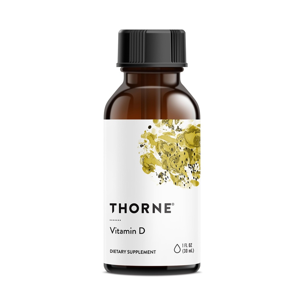 THORNE - Vitamine D liquide - supplément de vitamine D - soutient les os et les muscles sains, la santé cardiovasculaire et la fonction immunitaire* - 1 Fl Oz (30 ml) - 600 portions