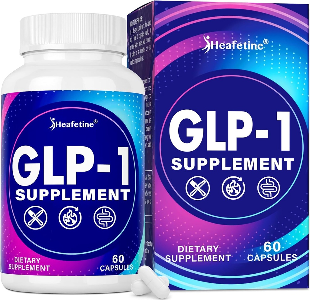 Supplément GLP-1, avec naturellement supplément GLP1 probiotique pour les femmes et les hommes, houblon et extrait de thé vert, supplément GLP 1 pour Gut, énergie, GLP-1 et santé globale - 60 capsules