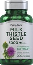 Piping Rock Milk Thistle Supplement | 200 Kapseln | Konzentrierter Kräuterextrakt | Nicht-GVO, glutenfrei
