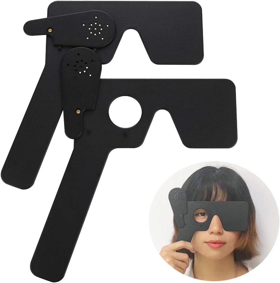 2 Pack Ophthalmischer Augenschließer für Augenärzte, Optometristen und Orthoptisten Augenauslöser (Schwarz)