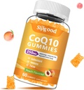 Zuckerfreie CoQ10 Gummie, Plus Omega-3, Vitamin B3 und Zink, Magnesium, 5X hohe Absorption Coenzym Q10 Ergänzungen, q10 Boost Cellular Energy, Potent Antioxidant & Gehirn, Peach Flavor, 60 Cts