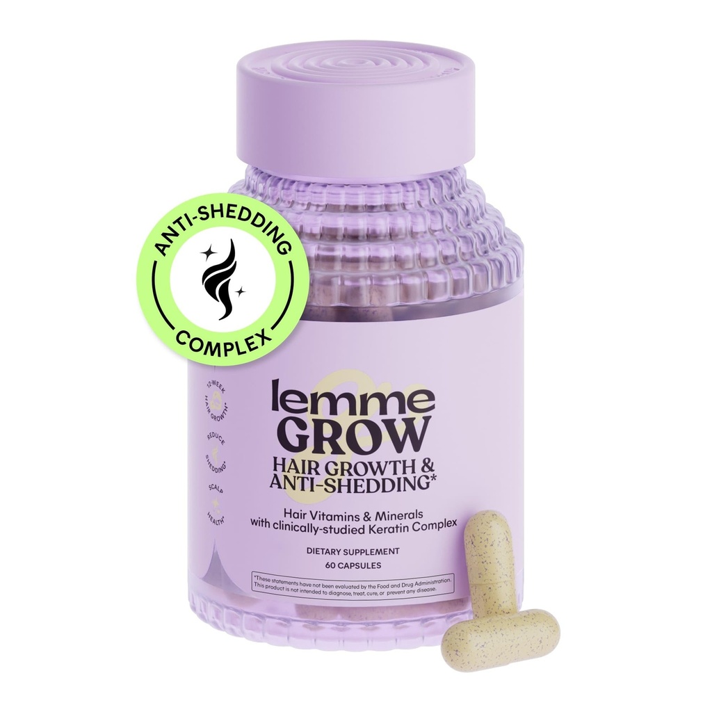 Lemme Grow Haarwachstumsergänzung für Frauen, Klinisch bewährt Keratin Complex für sichtbar Thicker Haar- und Kopfhautbedeckung, reduziert Shedding, Nourish Thinning Hair - 1 Monat Versorgung