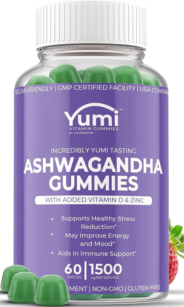 Ashwagandha Gummies Ergänzungen Vegan freundlich - Gummy Vitamine Fortgeschritten im Vergleich zu Kapseln Tabletten Pillen Flüssigkeit - 60 pflanzliche Gummie