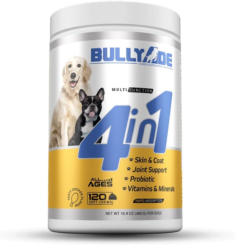 4 in 1 - Probiotic, Joint Support, Skin & Coat, Multi-Vitamin Soft Chews für Hunde, 16.9 Unze
