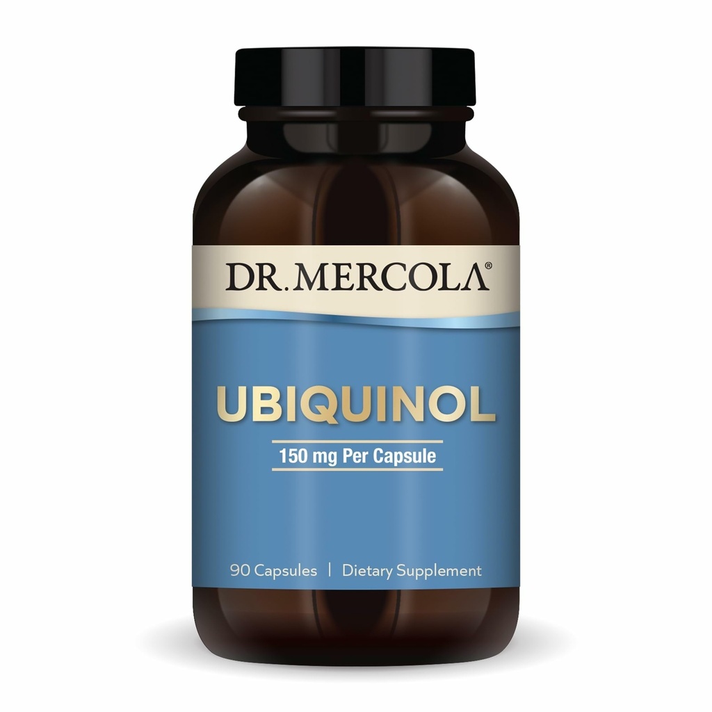 Dr. Mercola Ubiquinol - 150 mg Ubiquinol - supporte la production d'énergie - supplément antioxydant - sans OGM, sans gluten et sans soja - 90 capsules (90 portions)