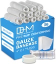 D&H Medical Pack von 36 Gauze Bandage Rolle 4 Zoll x 4.1 Yards mit Tape - Medizinische Gauze Wrap für Wunden Pflege - einfach zu bedienen Baumwollrollen für Hand Wrap Dressing Knöchel & Knie