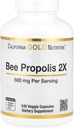California Gold Nutrition Bee Propolis 2X Potency, Concentrated Extract 500 mg, Äquivalent zu 1000 mg Natural Propolis, Unterstützung Immune Health & Vitality*, 240 Veggie Kapseln
