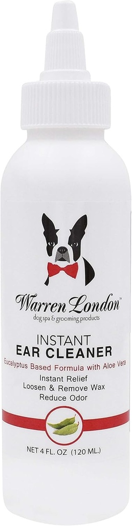 Warren London Instant Ear Cleaner- Hund Ohr Tropfen w/Aloe zu verhindern Irritation | Made USA | 12oz