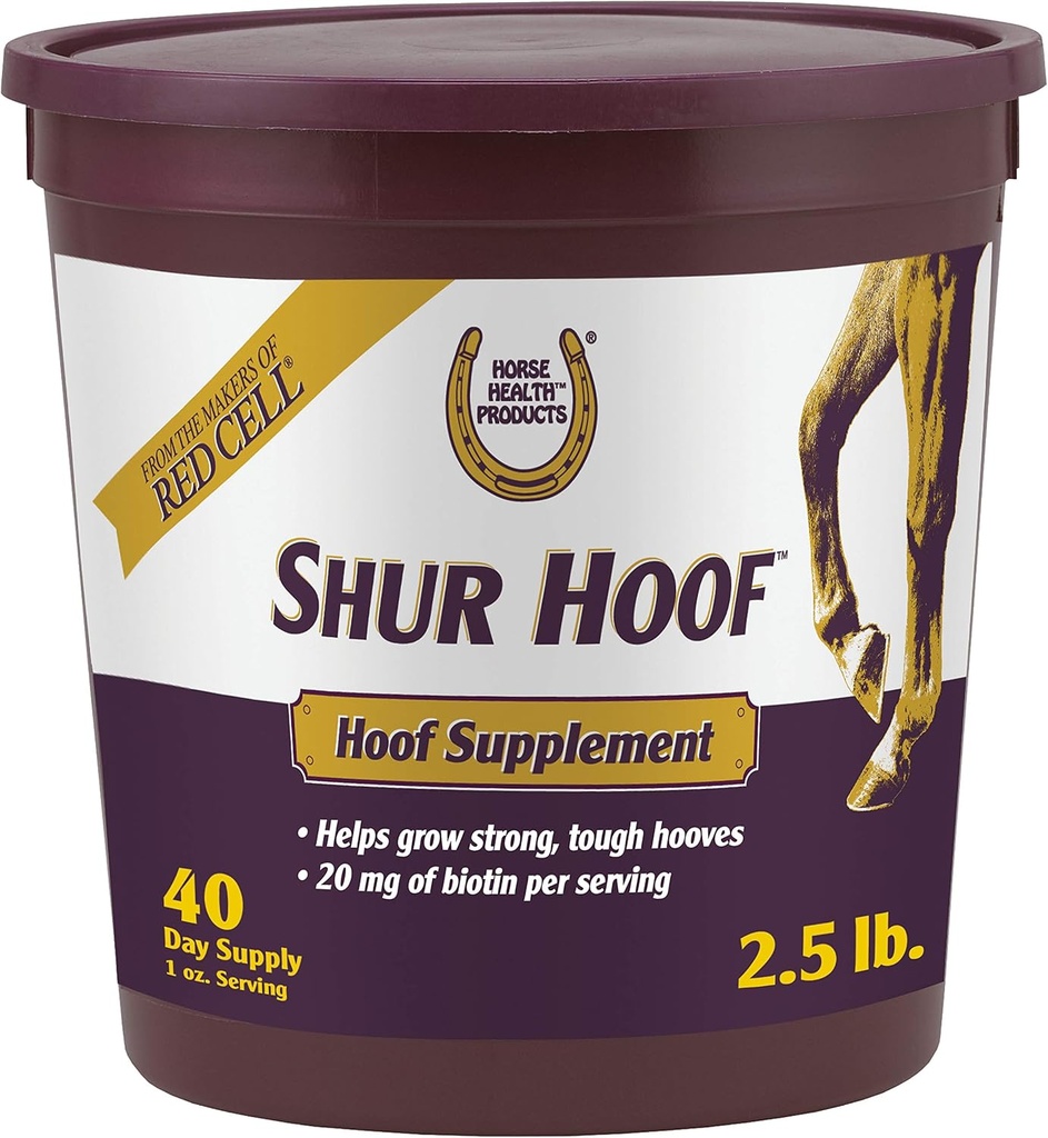 Supplément de hoof pour chevaux, aide à grandir fort, Hooves dur, 2,5 livres, 40 jours d'approvisionnement